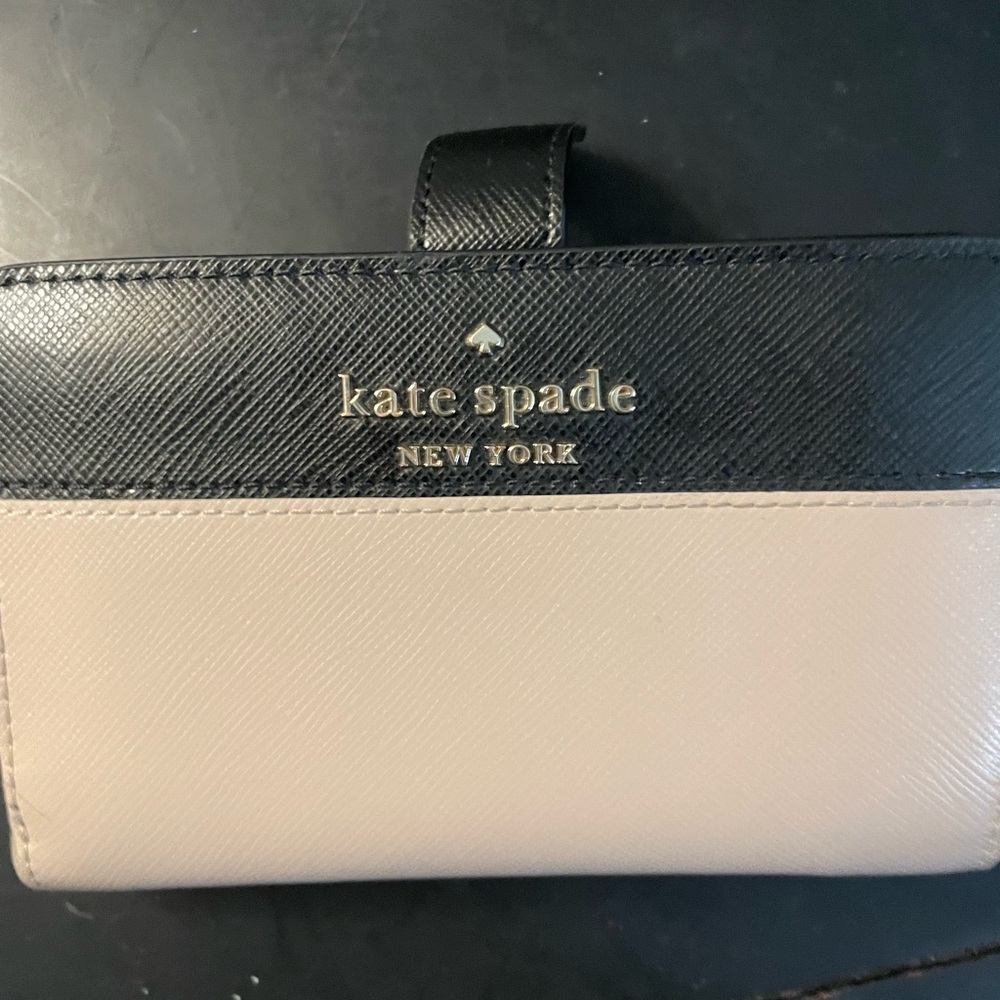 Tan and black Kate spade wallet